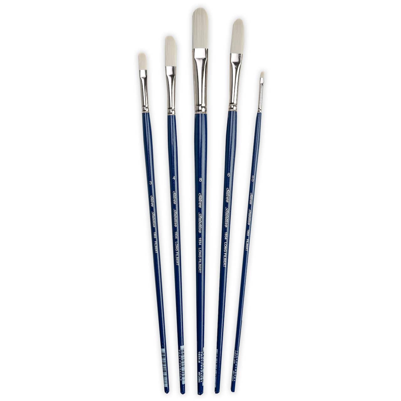 Silver Brush Limited Bristlon Long Filbert Brushes, Set of 5